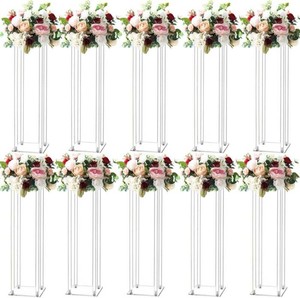 $161 31.5inch 10 Set Acrylic Flower Vase Column Stand Wedding Flower vase Wedding Centerpieces for Tables