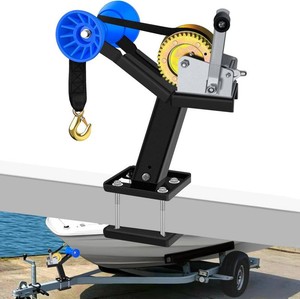 $131 UpDown Height Adjustable Boat Trailer Winch Post with 1600LB Towing Winch Stand with Roller for 3 to 4 W x 4 H Trailer Tongue, Trailer Winch Stand for Speedboats, Fishing Boats & Motorboats