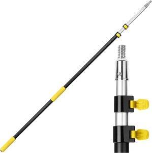 Bates- Telescopic Extension Pole, 5 to 12 Ft, Yellow, Aluminum Alloy, Sturdy Multi-Purpose Extension Pole with Flip-Lock Design for Painting, Dusting and Cleaning