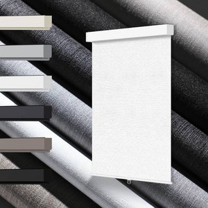 100% Blackout Roller Shades, Free-Stop Cordless Roller Blinds for Windows, Thermal Insulated Linen Fabric Window Shades UV Protection for Home, Door, White, 25 W x 72 H