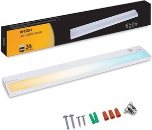 Ansen Hardwired Under Cabinet Lighting, 24in 18W LED Light for KitchenCloset, 1237lm, CRI92, R990, 5 Color Temperature, Dimmable, 2700K-5000K(Warm White, Cool White, Daylight)
