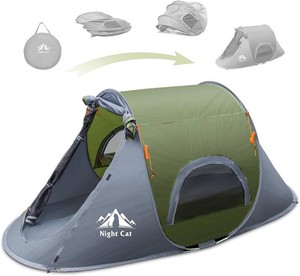 Night Cat Pop-up Camping Tent 1 Person Tent Waterproof Instant Easy Setup Outdoor Tent