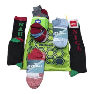 Assorted Bombas Performance Tennis & Novelty Knee-High Socks with Drawstring Bag