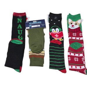 Holiday Knee-High Sock 2-Packs & Pawsitively Fun Pet and Owner Matching Sock Set