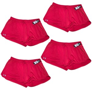 Over $110 MSRP Lot of 4 Under Armour Womens XXL Athletic Running Shorts  Red, New with Tags