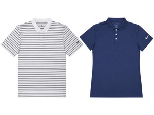 Lot of 2 Nike Mens XXL Golf Polo Shirts  Striped & Navy, New with Tags