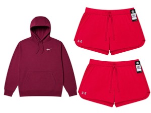Nike Mens XXL Hoodie & 2 Under Armour Womens XXL Athletic Shorts  3-Piece NWT Lot