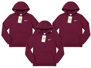 Lot of 3 Boys Nike Pullover Training Hoodies Size Small Maroon New With Tags