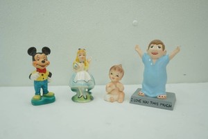 vintage figurines Alice in Wonderland, Mickey Mouse
