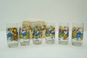 vintage smurfs glasses (6ct)