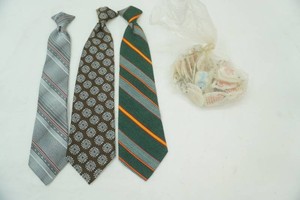 Vintage Clip on Ties, Vintage Glow in The Dark Key Tags