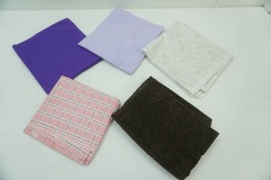 Oxford woven tweed() 35 x 32, Naturals cotton percale 45 x 78, pinkplid check cotton 144 x 70, chenille fleece lavender colored 20 x 44, purple cotton () fabric 28 x 44