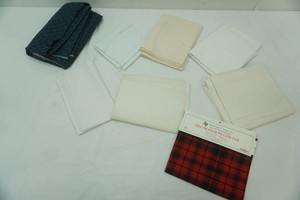 16 x 16pillow pack NIP, 36 x 44 quilted fabic, white satin fabric 44 x 36, flour sack material 32 x 35, unbleached cotton muslin fabric 1.5 yards, white woven fabric 56 x 35, plain white woven fabric 25 x 26