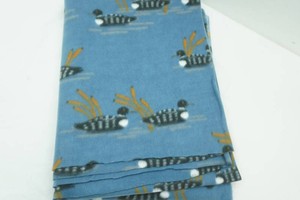 loon theme print fleece material 60 x 80