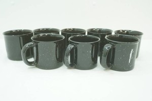 set of 8 heavystoneware coffee mugs