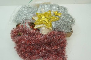 large variety of colored tinsel