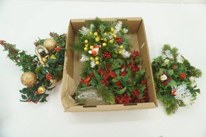 plastic Christmas floral arrangement candle holders