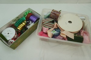large assortment of gift wrap bows, craft and sewing bows