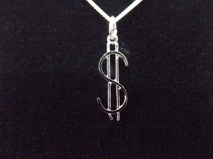 NEW .925 Sterling Silver US Money Symbol Pendant Necklace