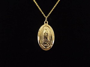 NEW .925 Sterling Silver Virgin Mary Vermeil Pendant Necklace