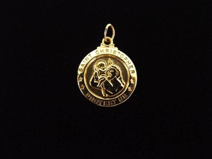NEW .925 Sterling Silver St. Christopher Vermeil Pendant