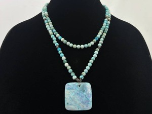 Versatile Single to Double Strand Turquoise Pendant Necklace