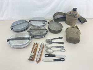 Lot of WWII Military Mess Kits, Silverware, Canteens, etc.