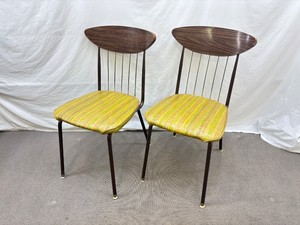 2 Vintage Mid Century Modern Kitchen Chairs