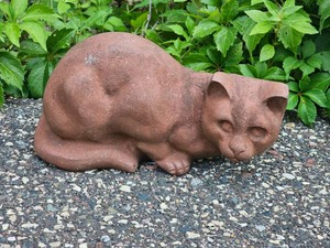 Cast Iron Kitten Garden Statue
