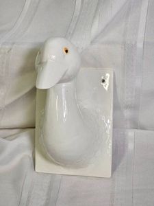 1970s Ceramic Goose Neck Wall Mount