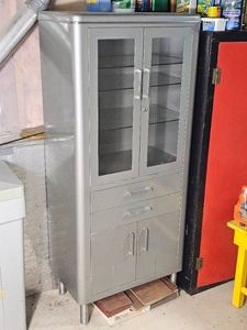 Vintage Metal Medical Cabinet