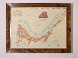 Framed Decorative Map of Providenciales, Turks and Caicos