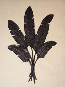 Decorative Tropical Banana Leaf Metal Wall Sculpture