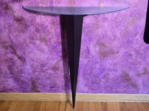 Contemporary Demilune Glass Top Console Table