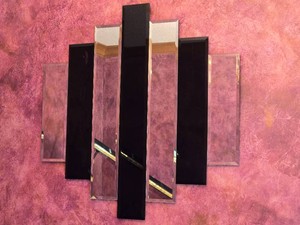Contemporary Geometric Beveled Wall Mirror
