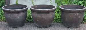 Set of Three Large Outdoor Garden Planters