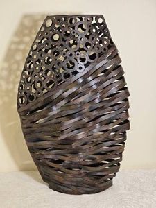 Contemporary Openwork Metal Decorative Vase