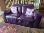 Minnesota Vikings Purple Leather Dual Reclining Loveseat