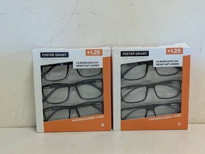 (2) NEW FOSTER GRANT 1.25 READING GLASSES 3PK
