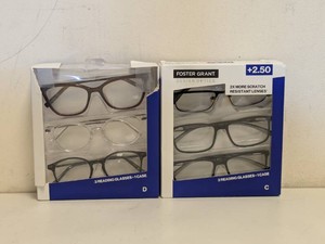 (2) NEW FOSTER GRANT 2.50 READING GLASSES 3PK
