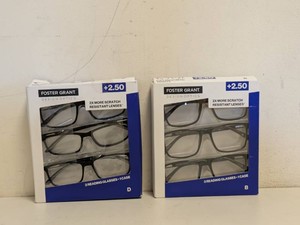 (2) NEW FOSTER GRANT 2.50 READING GLASSES 3PK
