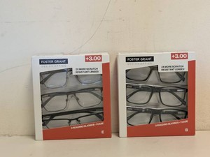 (2) NEW FOSTER GRANT 3.00 READING GLASSES 3PK