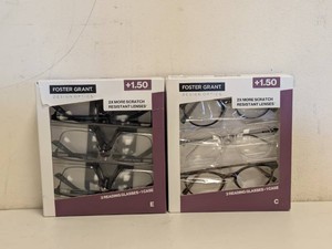 (2) NEW FOSTER GRANT 1.50 READING GLASSES 3PK