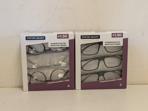 (2) NEW FOSTER GRANT 1.50 READING GLASSES 3PK