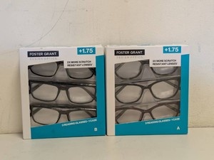 (2) NEW FOSTER GRANT 1.75 READING GLASSES 3PK