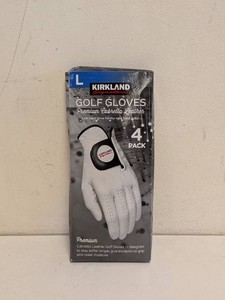 KIRKLAND SIGNATURE PREMIUM CABRETTA LEATHER GOLF GLOVES LARGE 4PK WHITE