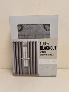NEW 100% BLACKOUT WINDOW PANELS 2PK GRAY