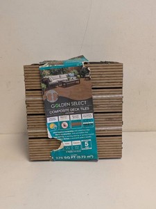 GOLDEN SELECT COMPOSITE DECK TILES LIGHT BROWN 8PK