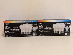(2) NEW FEIT ELECTRIC LED A19 LIGHT BULBS 100W 4PK