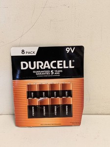 NEW DURACELL 9V BATTERIES 8PK